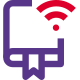 Downloading a book over to wireless Internet connectivity icon