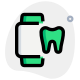 Application on smartphone to check the dental health oral hygiene reminder icon