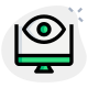 Eye safe vision of a desktop monitor with anti glare display icon