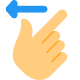 Single finger touch with slide left feature icon