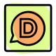 Disqus social integration, social networking, user profiles, spam and moderation tools service icon