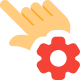 Single touch for the settings cogwheel Logotype icon