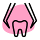 Removing the broken tooth from the cavity icon
