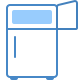 Kühlschrank mit offenem Gefrierschrank icon