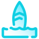 Доска для серфинга в воде icon