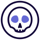 Poison with human skull logotype road sign icon