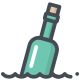 Messaggio in bottiglia verde icon