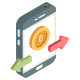Mobile Bitcoin Transfer icon