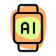 Artificial intelligence Technology under smartwatch isolated on a white background icon