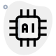 Microprocessor Technology with artificial intelligence isolated on a white background icon