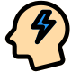 Brainstorm with new ideas and flash thunderbolt layout icon