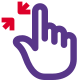 Zoom out function with two fingers outward direction swipe icon