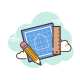 Blueprint mit Stift icon