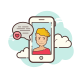 Smartphone Chat Femelle icon