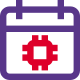 Manufacturing schedule of microprocessor under factory calendar icon