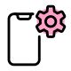 Setting cog wheel for smartphone logotype layout icon