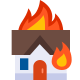 casa en llamas icon