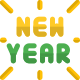 New year celebration logotype for greeting to share icon