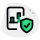 Bar chart file secured with defensive anti-virus icon