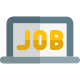 Job listing portal access on a laptop icon