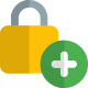 Add an authentication security protection Isolated only white background icon