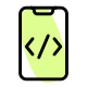 The smartphone with a programming feature for web development icon