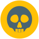 Poison with human skull logotype road sign icon