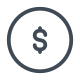 Dollar américain encerclé icon