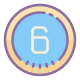 6 en círculo icon