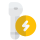 Microphone charging Icon with a thunderbolt Logotype icon