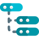 Server connected in series to access computer database icon