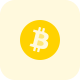 Bitcoin a cryptocurrency, a form of electronic cash and decentralized digital currency. icon