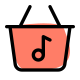 Online music store digitally stored Interface layout icon