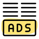 Ads at bottom line in various article published online icon