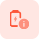 Phone charging info with battery life logotype icon