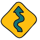 Left Winding Road Sign icon