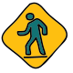 사람이 걷는 도로 표지판 icon