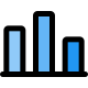 Fluctuative bar chart graph for this financial year icon