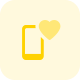 Smarphone with inbuilt heart rate sensor logotype icon