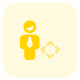 Businessman moving in all direction on company operation portal icon