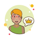 Short Blond Hair Girl Crown icon