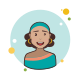 Brown Curly Hair Lady With Earrings icon