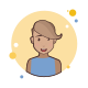 Short Hair Lady in Blue Shirt icon