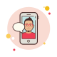 Man in Red Shirt Messaging icon