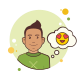 Mann mit verliebtem Emoji icon