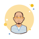 Bald Man in Yellow Glasses icon