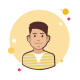 Man in Yellow Striped Sweater icon