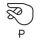 Letter P in ASL icon