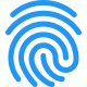 智能手机和安全设备移动彩色 tal-revivo 上的外部手指扫描功能 icon