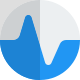 Variable transverse wave graph performance analysis curve icon